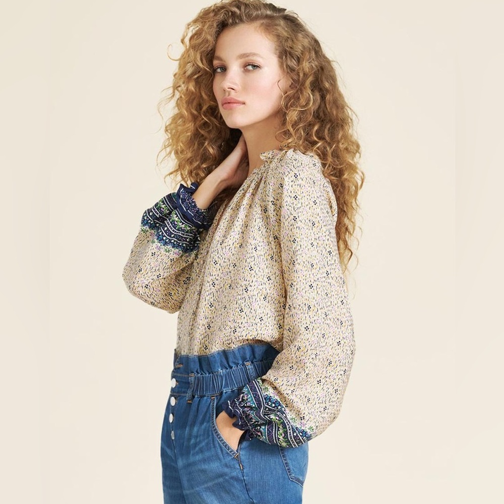 Veronica Beard Antonette Silk Georgette Printed Blouse
